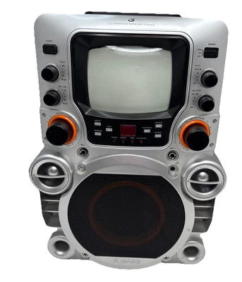 GPX Karaoke Machine JM250S Silver Untested - Image 1 of 4