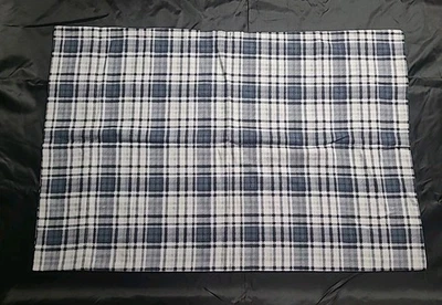 2 Queen Pendleton Plaid Brushed Flannel Pillow Cases Slate Blue/Navy/White NWOT  - Image 1 of 4