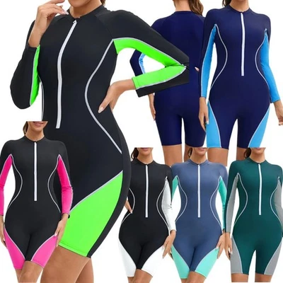 Frauen Bodysuit Pullover Bademode Surfen Badeanzug Brustpolster Erwachsene - Bild 1 von 4