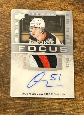 2024-25 Upper Deck Premier Focus Rookie Patch Auto Olen Zellweger /99 X15479 - Image 1 of 2