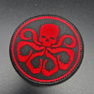 MARKENLOS Hydra Marvel Oktopus Red Skull Aufnäher Patch Abzeichen Klett Flausch 8cm