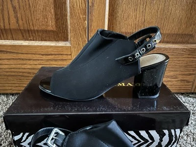 Damas Dana Buchman DB DINA Negro Punta Abierta Tacones Cordones Talla 9.5 Excelente Estado Foto 1 de 4