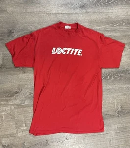 Vintage Tee Loctite T-shirt Size 2XL K Brand Made In USA Red White Lettering - Picture 1 of 10