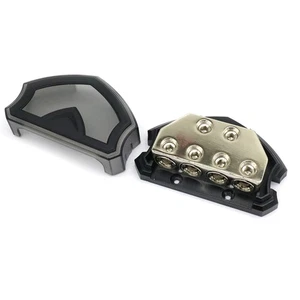 Premium High Quality 4-Way Audio Distribution Block 2 Input 4 Output 0/2/4 Gauge - Picture 1 of 20