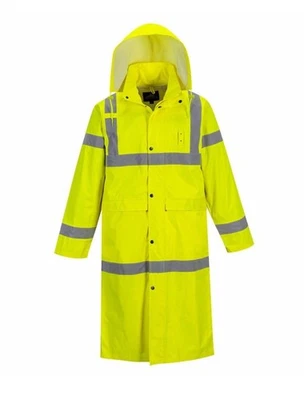 PortWest✨UH445✨Mens Waterproof Raincoat Hi Vis Reflective✨Lightweight✨48" Jacket - Image 1 of 4