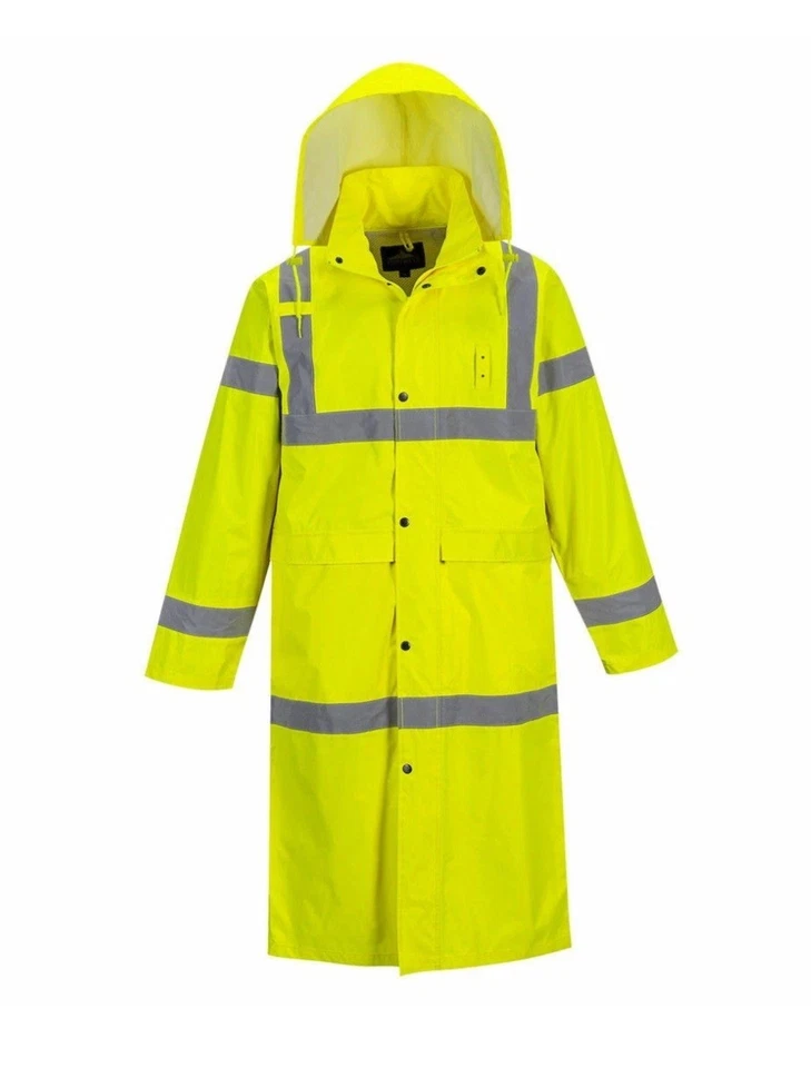 Portwest UH445 Mens Waterproof Raincoat Hi Vis Reflective 5XL 48" Jacket