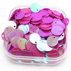 2000 Hot Pink  AB Flat Round loose sequins Paillettes Top Hole 10mm sewing Weddi - Picture 1 of 6
