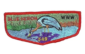 Blue Heron Lodge 349 Tidewater Council VA Purple Water Flap RED Bdr (BHP2413) - Picture 1 of 2