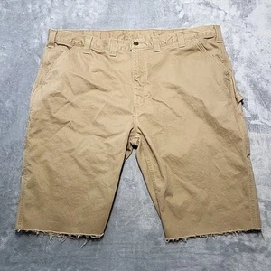 Carhartt Shorts Men's 46X30 Khaki Cargo Pockets Carpenter Utility Work Cut-Offs - Picture 1 of 10