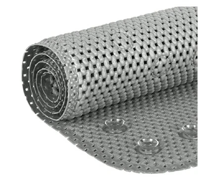 Alfombra de espuma suave antideslizante de lujo para ducha con drenaje gris oscuro Foto 1 de 4