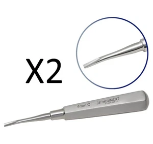 Elevador de lujo dental con punta curva de 3 mm de acero inoxidable - Imagen 1 de 4