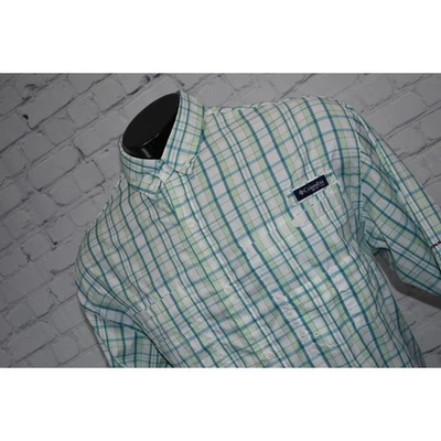 Camisa Columbia PFG Performance Equipo de Pesca Para Hombres XL Super Tamiami Verde A Cuadros Foto 1 de 4
