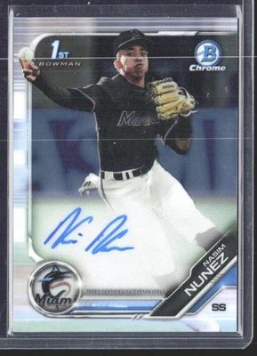 Nasim Nunez 2019 Bowman Draft Chrome Draft Pick Autographs AU - Image 1 of 2
