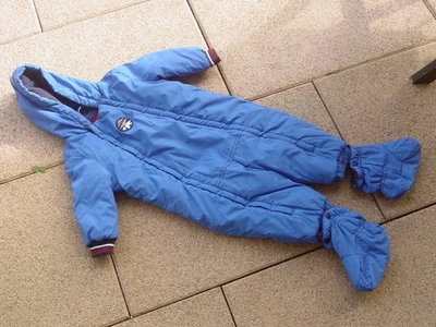 blauer Schneeanzug, s. Oliver, Größe 74, abnehmbare Schühchen, sehr gut erhalten - Bild 1 von 4
