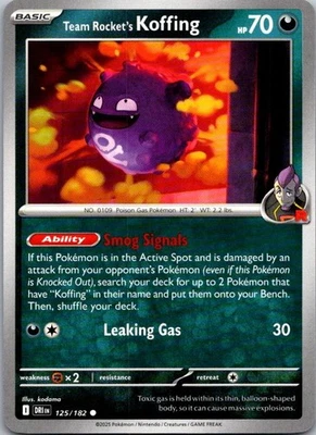 Team Rocket's Koffing 125/182 Sv10: Destined Rivals Regular - Image 1 of 2