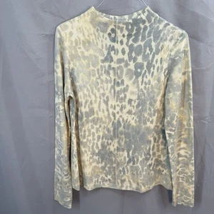 Kinross Cashmere Animal Print Mock Neck Sweater Size Medium - Picture 1 of 4