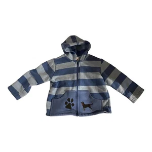 The Black Dog Jacke Jungen Kleinkind 2T Kinder blau grau gestreift Reißverschluss Hoodie Fleece - Bild 1 von 7