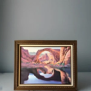 LYNN WHEELUS (1932-2017) OIL PAINTING RAINBOW BRIDGE, LAKE POWELL FRAMED SIGNED - Picture 1 of 9