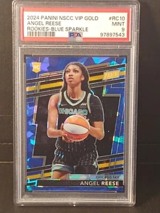 2024 Panini NSCC VIP Gold Packs Angel Reese Blue Sparkle Prizm Rookie/124 PSA 9 - Picture 1 of 3