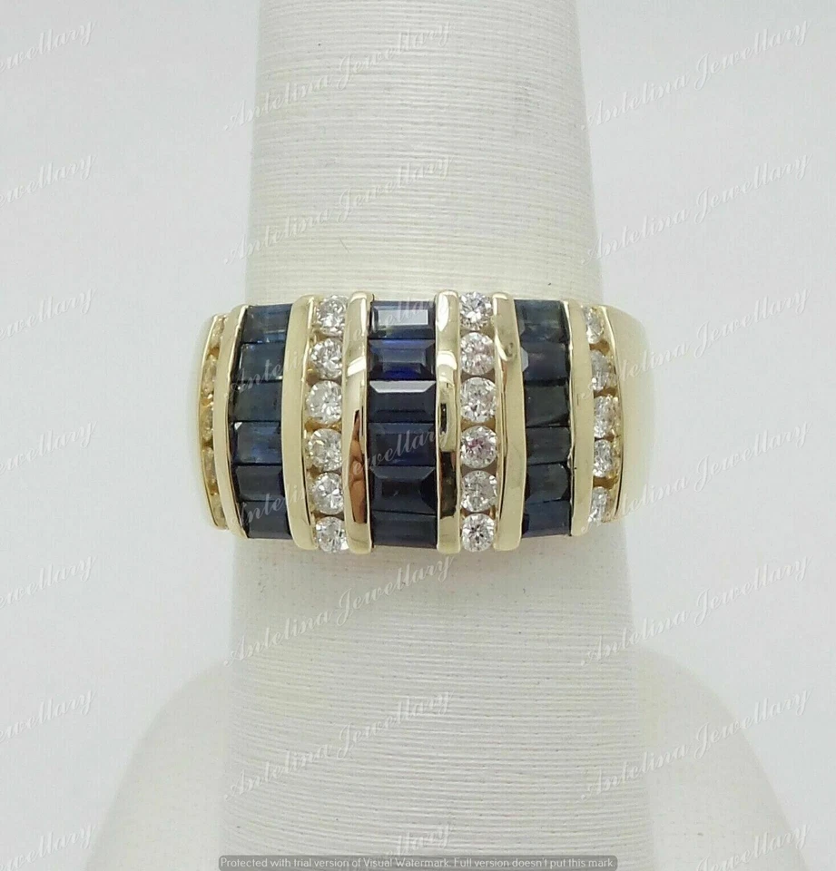 2.00CT Simulated Baguette Sapphire Eternity Band Ring 925 Sterling Silver Plated - Image 1 of 4