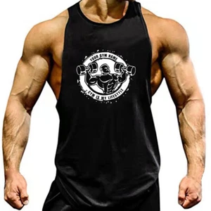 T-shirt uomo palestra senza maniche abbigliamento fitness uomo bottom allenamento - Foto 1 di 12