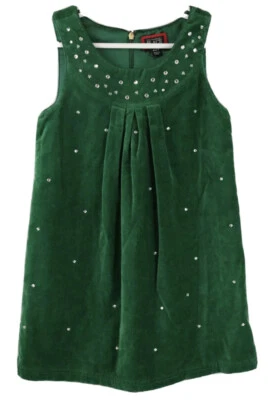 The Childrens Place Dress Green Velvet Velour Rhinestones Gems Christmas 6 - Изображение 1 из 3