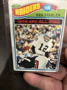 1976 AFC ALL-PRO KEN STABLER #12 OAKLAND RAIDERS QB Football Karte - Bild 1 von 7