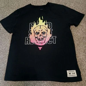 Under Armour Project Rock Flaming Skull Graphic T-Shirt Boys Size Large - Picture 1 of 5
