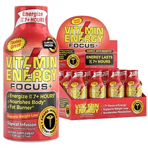 (12 Pack) Vitamin Energy® Focus+ Tropical Energy Shots, Clinically Proven - Picture 1 of 4