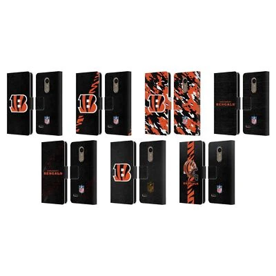 OFFICIAL NFL CINCINNATI BENGALS LOGO LEATHER BOOK WALLET CASE FOR LG PHONES 1 - Image 1 of 4