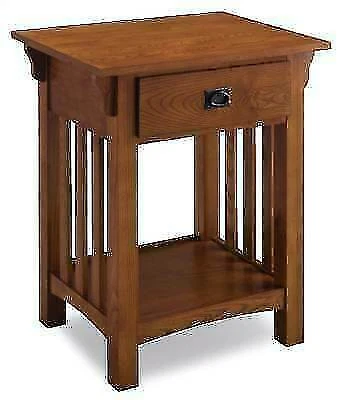 Leick Home Mission Night Stand with Drawer (8222) - Brown