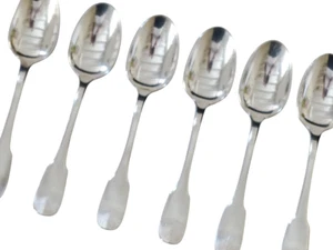 CHRISTOFLE CLUNY Rare Coffee MOKA set 6 spoons Brilliant luster Silverplated - Picture 1 of 7