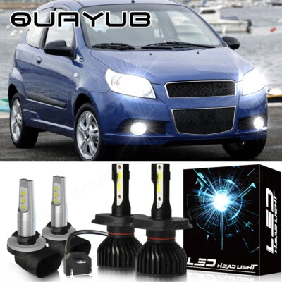For Chevy Aveo/Aveo5 2004-2008 6000K 4x LED Headlight High/Low + Fog Light Bulbs - Image 1 of 4