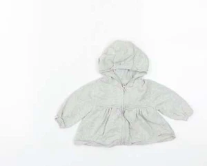 Mothercare Girls Grey Cotton Blend Cardigan Size 0-3 Months - Picture 1 of 12