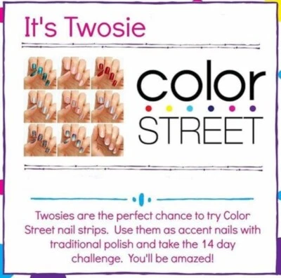 Color Street ~ Acentos TWOSIE, TWOSIES ~ varios colores ~ 2 tiras de doble extremo Foto 1 de 3