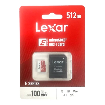 Lexar E-Series 512GB Micro SD Card, microSDXC UHS-I Flash Memory Card - Image 1 of 3