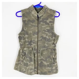 TRUE CRAFT Girls Twill Camo Pattern Twill Sleeveless Vest Cinched Waist Size 6 - Picture 1 of 6