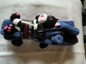 Home Socks Größe 39-42 mit Antirutschnoppen, blau, neu mit Katzenmotiv - Bild 1 von 3
