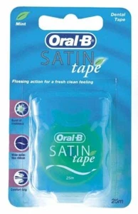 Oral-B Satinband Zahnseide breites satinartiges Band Minzgeschmack 27 Yds 6er Pack - Bild 1 von 4
