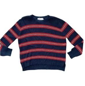 NWT Girls Cotton Emporium Navy Red Stripe Knit Sweater - Picture 1 of 6