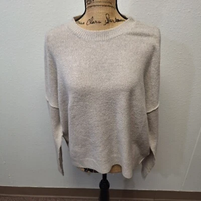 RD стиль Crewneck акриловый пуловер свитер вязаный эластичной твердый бежевый женщин S - Изображение 1 из 4