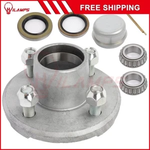 Fits 2000 lbs axle 44643 X 44643 Bearings with trailer Galvanized hub 4 on 4" - Imagen 1 de 10