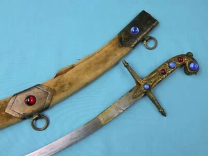Antique Vintage Old Middle Eastern East Shamshir Sword w/ Scabbard - Picture 1 of 24