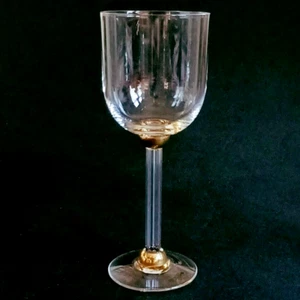 SASAKI CHICAGO GOLD WATER GLASS, Lead Crystal, Art Deco, 24K Trim, JAPAN - Picture 1 of 4