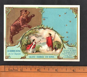 Star Constellations Great Bear Rare Trade Card Circa 1890s Astronomy Space - Picture 1 of 2
