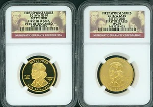 2016-W $10 GOLD SPOUSE BETTY FORD NGC PR69 PF69 MS69 2-Coin SET First Release FR - Picture 1 of 2