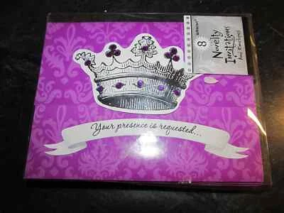 Amscan Novelty 8 Princess Party Invitations  "Your presence is requested..." - Image 1 of 4