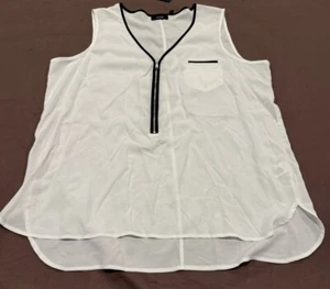 Size XL Apt 9 Sleeveless White Top With Zipper  - Picture 1 of 5