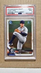 2018 BOWMAN DRAFT CHROME-GRAY JERSEY #BDC1 CASEY MIZE PSA 10 B3575232-249