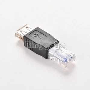 2X USB A gniazdo na Ethernet LAN RJ45 męski adapter sieciowy 10/100Mbps złącze - Zdjęcie 1 z 4